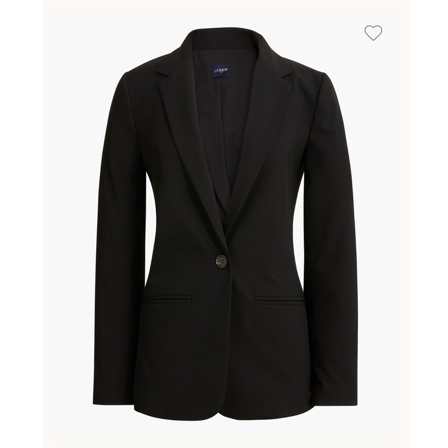J.Crew Women’s 22 Oversized One Button Blazer Black Office Career Formal Classic